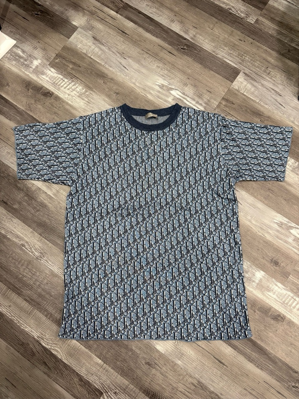 Dior Navy & Light Blue Monogram Short Sleeve Tee